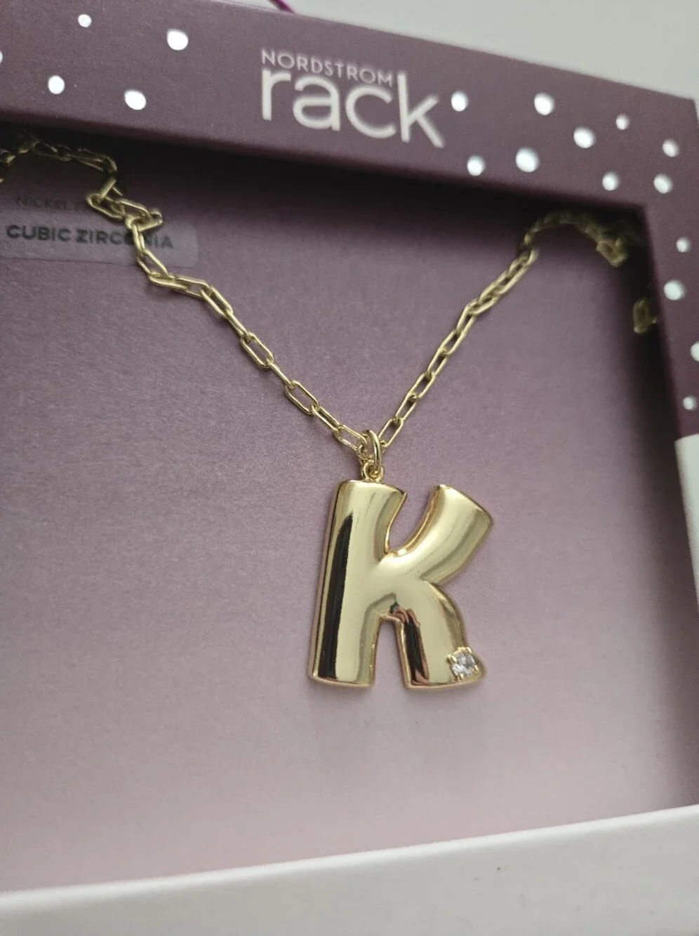Nordstrom Kids Gold 'K' Initial Necklace